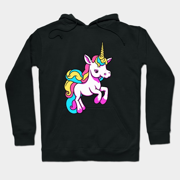 Rainbow Colored Unicorn Hoodie by amithachapa